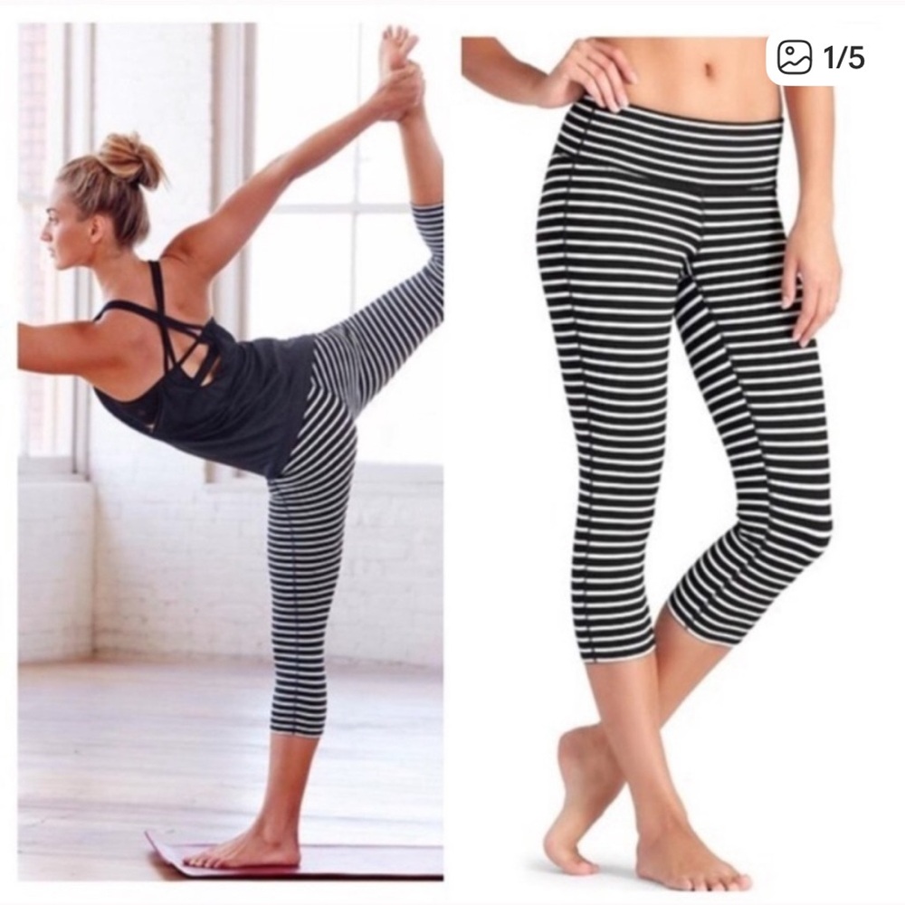 Athleta Striped Leggings size Small NWOT